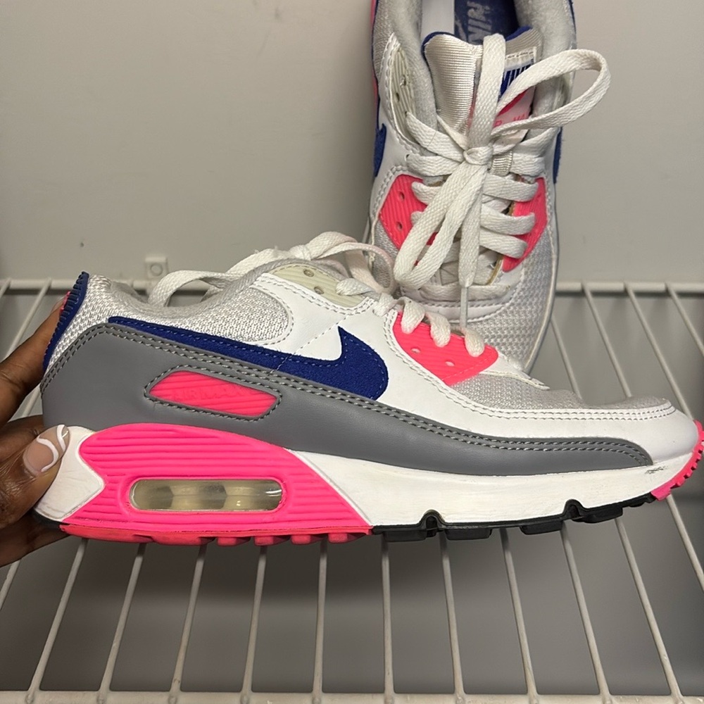 Nike Air Max Sneakers in White, Pink, and Gray